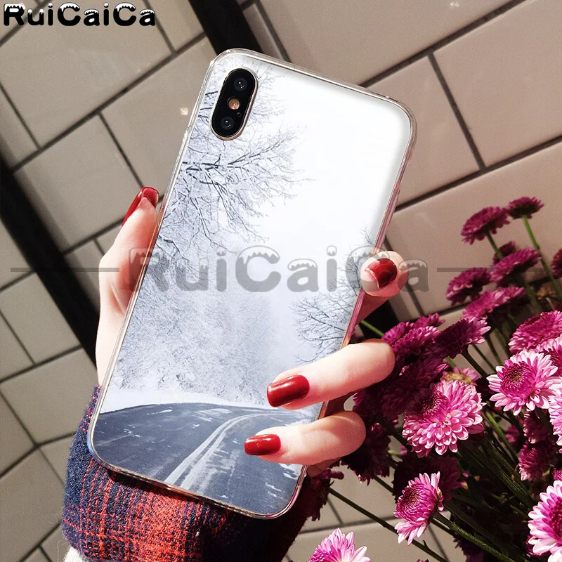 RuiCaiCa зимний Снежный горный Sceneary Мягкий ТПУ чехол для телефона Apple iPhone 8 7 6 6S Plus X XS MAX 5 5S SE XR сотовые телефоны - Цвет: A4