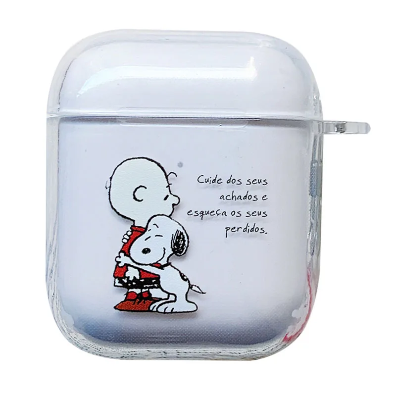 only case Прозрачный мягкий чехол из ТПУ для AirPods, Bluetooth футляр для наушников, чехол для Apple Air Pods 2& 1, чехол для зарядки с милым мультяшным рисунком - Цвет: only case