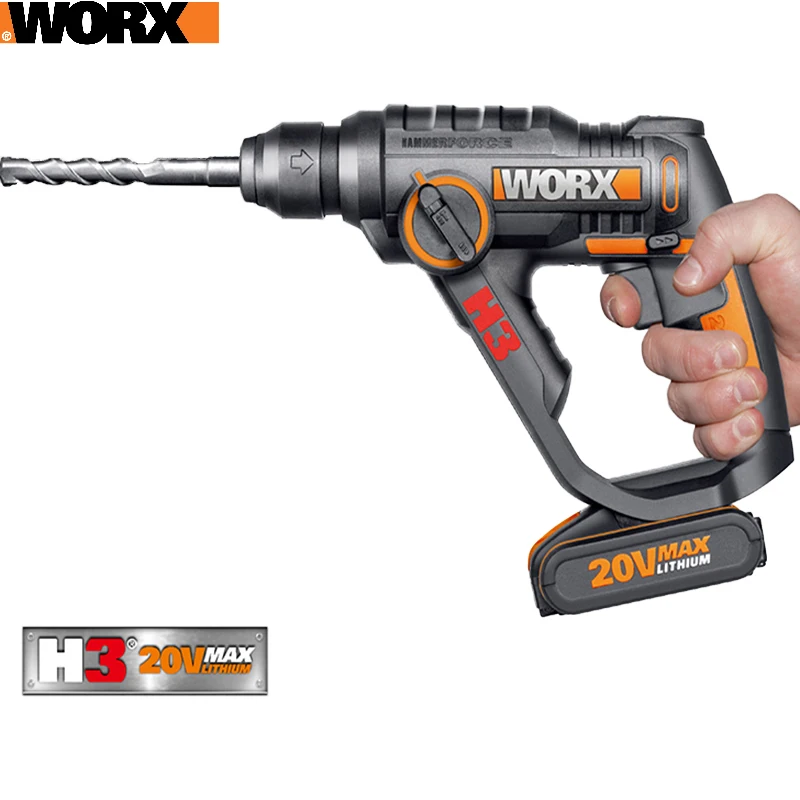 

Free shipping WORX WX390 3-in-1 H3 20V MAX Rotary Hammer Drill Cordless screwdriver and Cordless drill