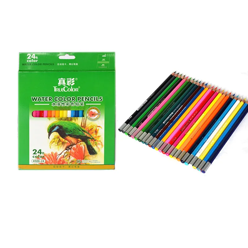 

ZHENCAI Water Soluble Color Lead 4586-12-18 24 36 Color Water Soluble Colored Pencil Color Lead Cardboard Box Color Lead