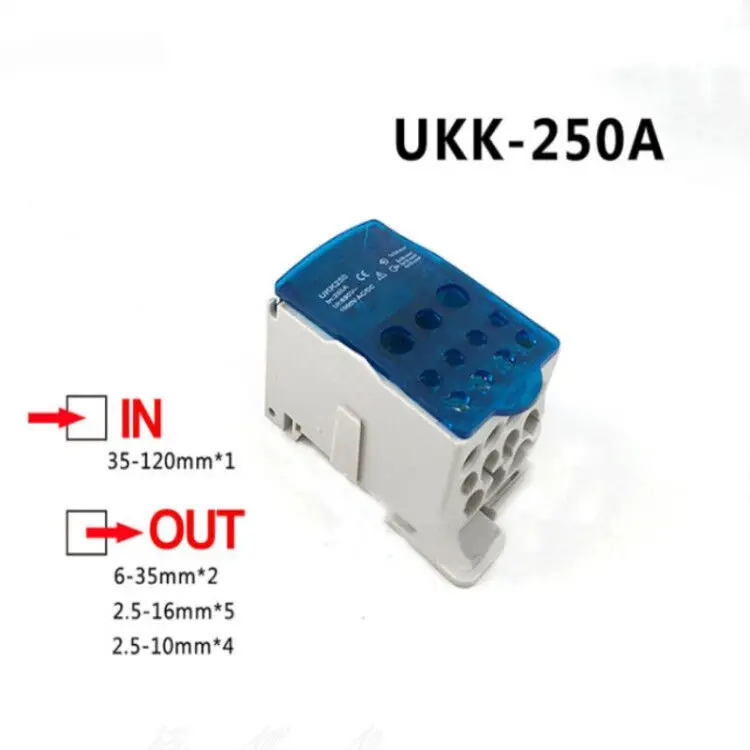 UKK-250A UKK80A UKK125A UKK160A UKK250A UKK400A UKK500A клеммный блок 1 в распределительной коробке на din-рейке - Цвет: UKK-250A