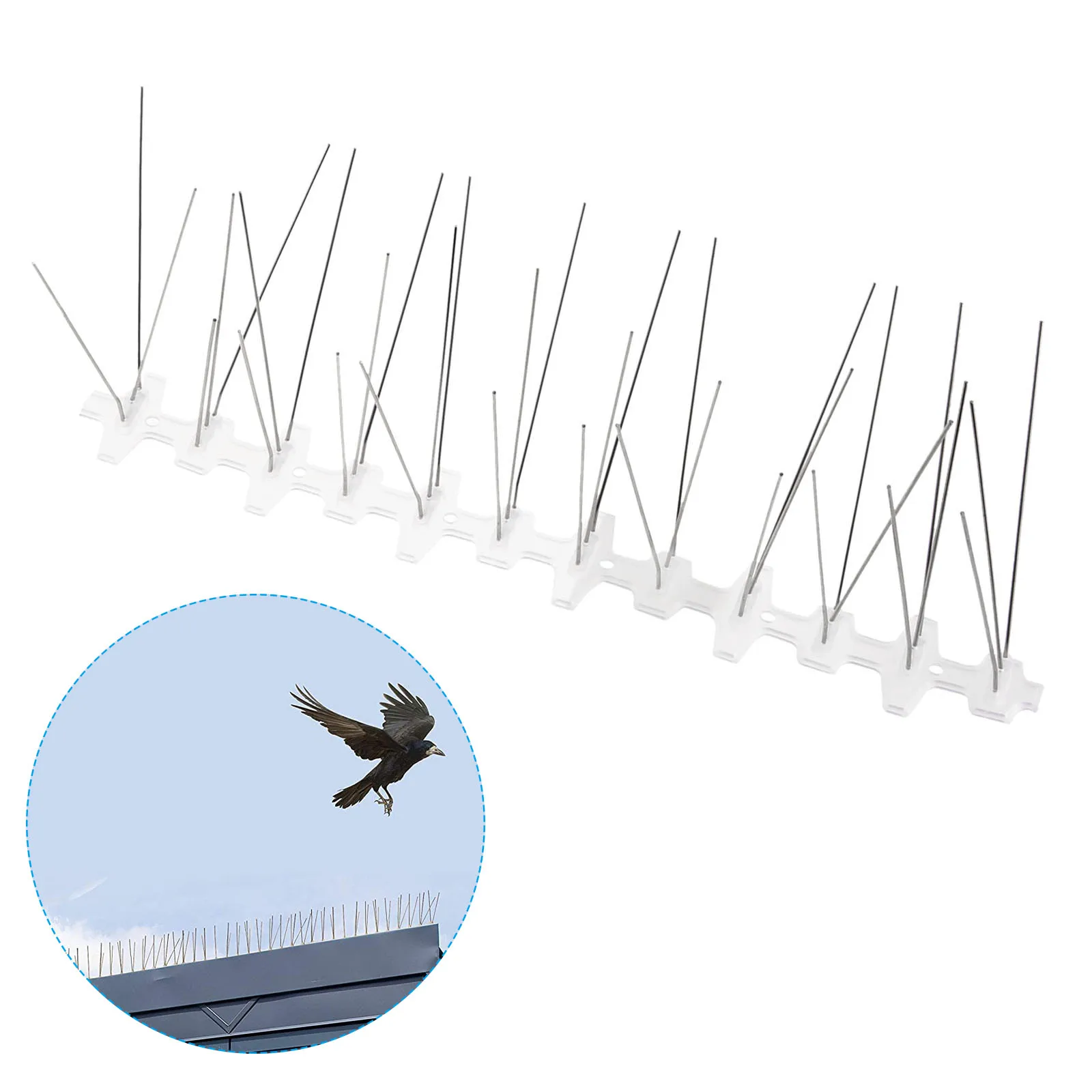 

10/12x 30CM Plastic Repeller Bird And Pigeon Spikes Deterrent Anti Bird Stainless Steel Spike Strip For Garden Farmland Orchard