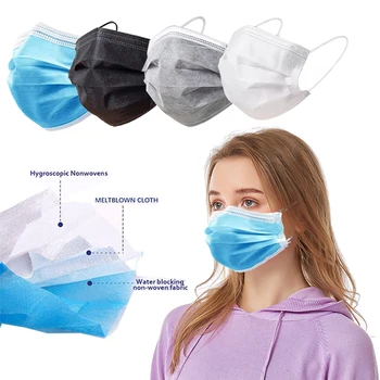 

Face Mouth Protective Mask Disposable Protect 3 Layers Filter Dustproof Earloop Non Woven Mouth Masks 48 hours Shipping