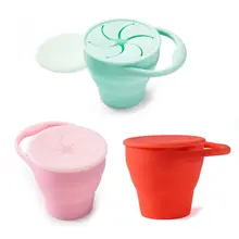 Младенческая Детская Spillproof чашка для закусок миска для печенья детская ручка миска для кормления