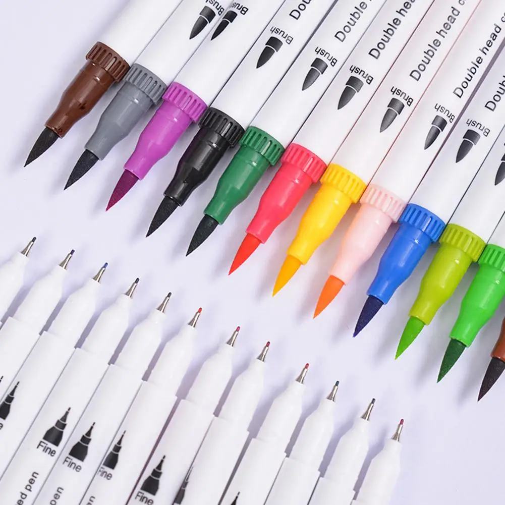 

Double Head Watercolor Pen Highlighter Set for Line Drawing Painting