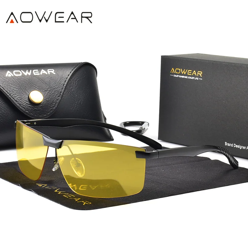 Sunglasses Mens Yellow Night Vision Glasses For Driving Men Polarized Safety  Night Clearly Bright Car Driver Anti Glare Goggles Sunglasses From Scoaz,  $11.69