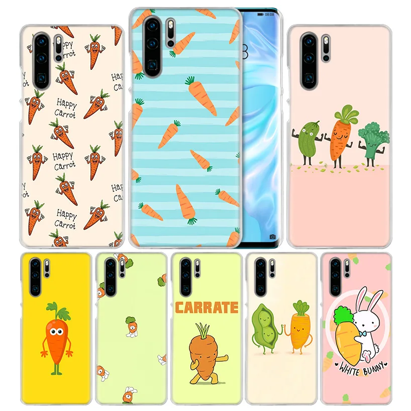 

Hard PC Case Cover For Huawei P30 P20 P10 Mate 30 20 10 Nova 5 5i Pro Lite P Smart Z Plus 2019 Carrot Vegetable Food Back Couqe