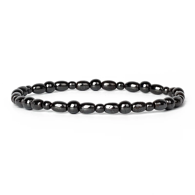 Hematite No Magnetic Bracelets Woman Beaded Weight Loss Natural Stone Magnetic Bracelet Man Slimming Health Care Therapy Jewelry 