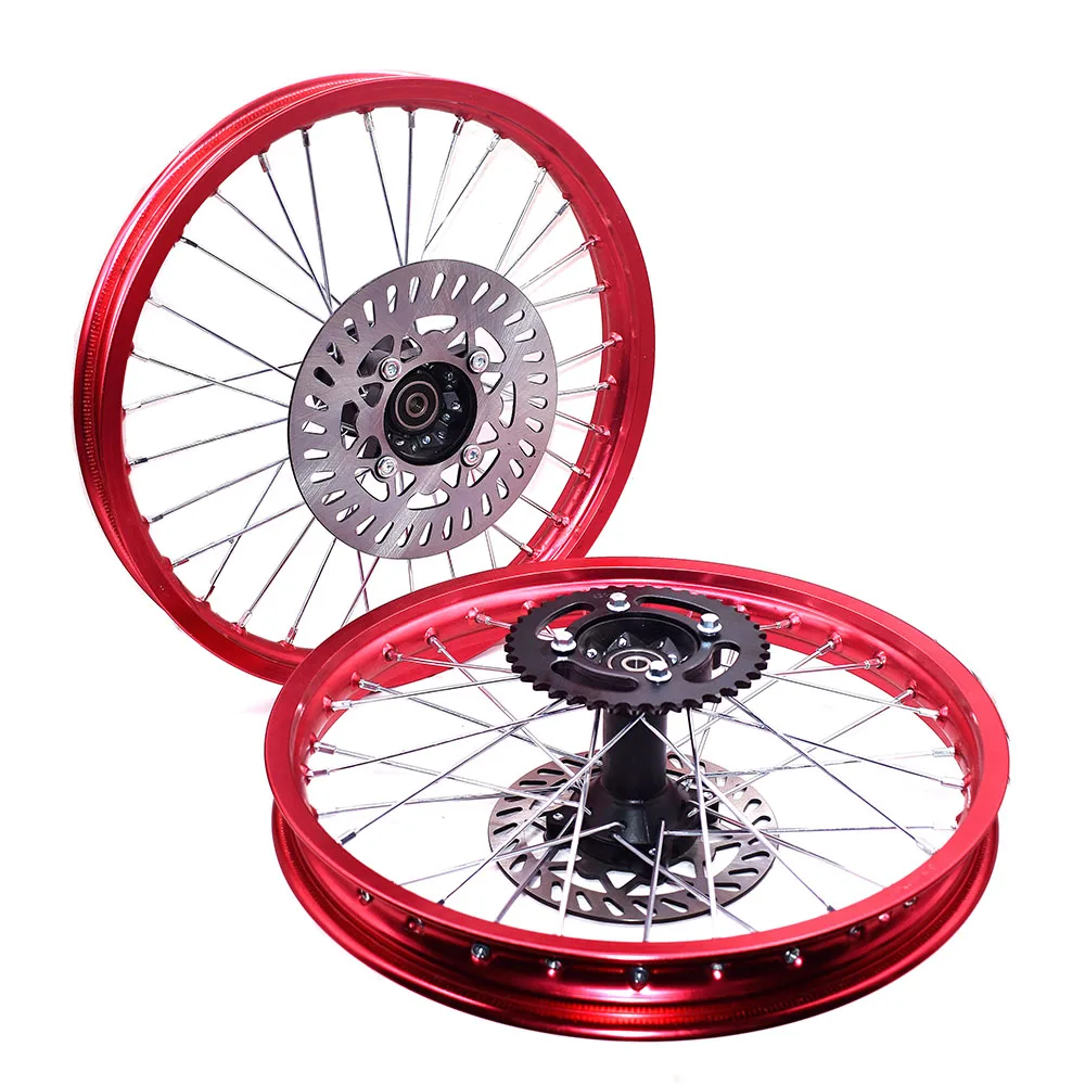 1.60-17 inch Front Rear Rims Aluminum Alloy Wheel with sprocket disc brake For KLX CRF Kayo BSE Dirt Pit Bike Motorcycle
