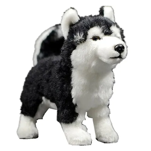 Fancytrader 11'' Fluffy Realistic Simulation Alaskan Malamute Dog Toy Doll Home Decoration Doll for Kids Photograph Prop 28x25cm (1)