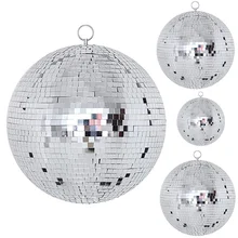 

10/15/20/25cm Glass Rotating Disco Mirror Ball Commercial Holiday Christmas Party Reflective Hanging Disco Ball Stage Cake Decor