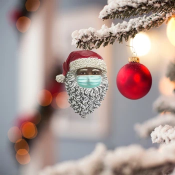 

2020 Christmas Santa Resin Ornament Christmas Tree Decoration Pendant Quarantine Gift
