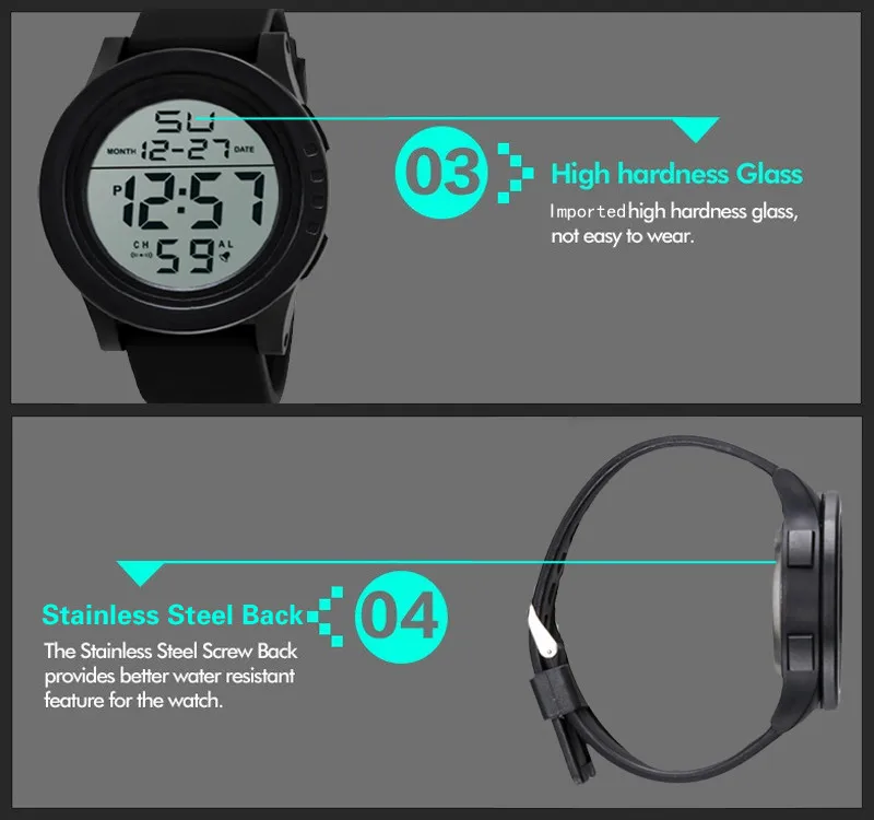 Mens Digital Led Watches Date Sport Men Outdoor Electronic Watch 30m Waterproof Casual Business Women's Sport Wrist Watch Relogi