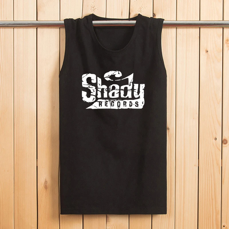 Мужская футболка без рукавов летняя мужская черная с надписью eminem графическим