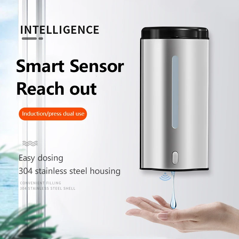 

600ML Waterproof Touchless Hand Disinfection Machine Automatic Drop Soap Dispenser Wall-mounted Sensor Mist Drops Hand Sanitizer