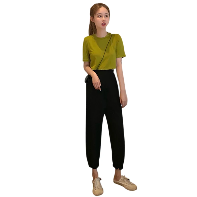 

ETOSELL Solid Causal Pants For Women Casual Thin Cool Pants Ankle-Length Loose Trousers Female Sports Pants