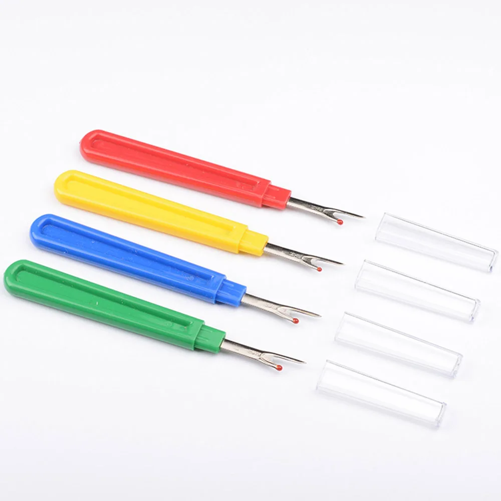 

4pc Cross Sharp Stitch Sewing Tools Broken line knife Stitches Removed Tool Safe Plastic Handle Craft Thread Cutter Seam Ripper