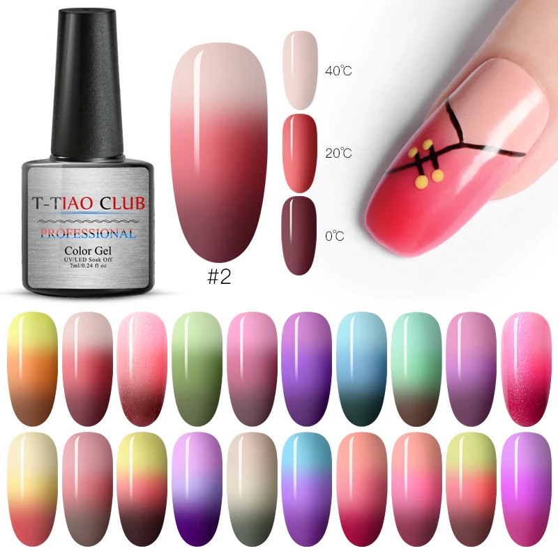 T-TIAO CLUB 7 мл термальный гель для ногтей голографический лак 3 цвета меняющий