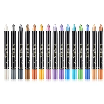 15 Color Highlighter Eyeshadow Pencil Waterproof Glitter Matte Nude Eye Shadow Makeup Pigment Cosmetics White