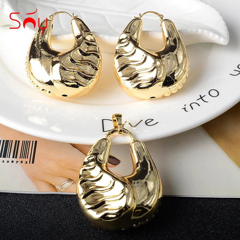 Sunny Jewelry 2021 Copper New Fashion Big Sets Women Girl Earrings Pendent Large Style For Wedding Party Gifts Trendy Classic | Украшения и