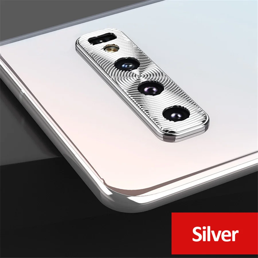 Silver Metal Ring Защитная крышка для камеры samsung Galaxy Note 10 Plus A50 A30, чехол для samsung Galaxy S10 Plus, защитное металлическое кольцо для камеры - Цвет: Silver Metal Ring