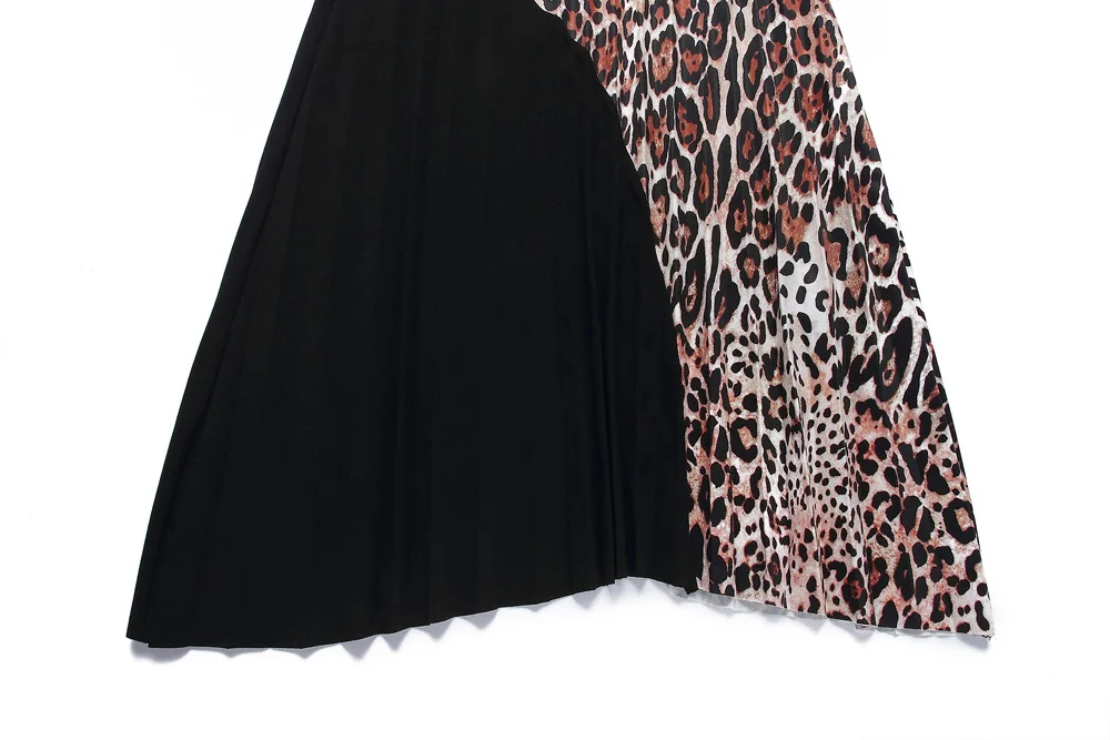 HGTE new African women's Christmas dress Leopard print L-3XL large size dress