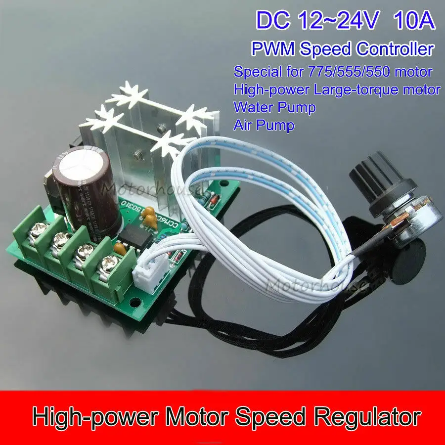 

DC 12V-24V 15V 18V 10A High Power PWM DC Motor Speed Controller Regulator Switch