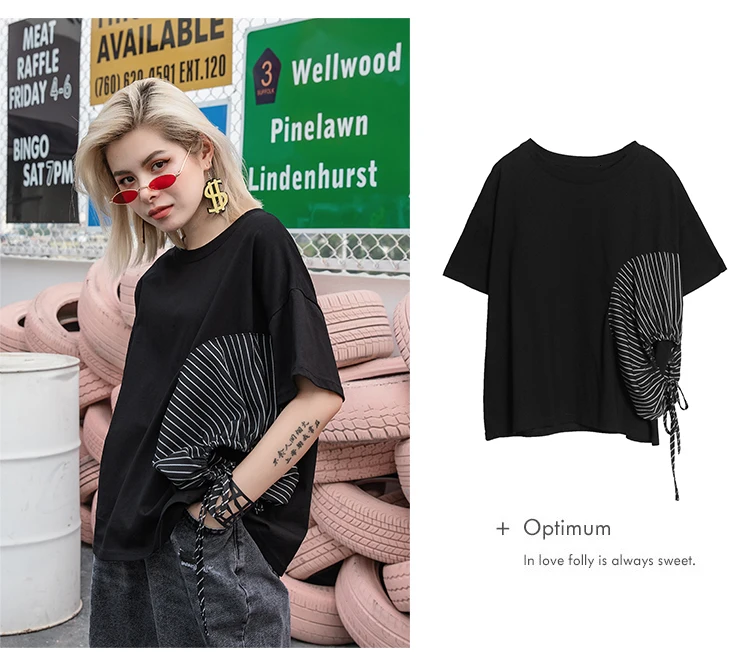 Max LuLu летние модные роскошные европейские женские короткие топы женские черные футболки Harjuku полосатые повседневные хлопковые футболки размера плюс