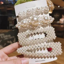 Заколка для волос в винтажном стиле, украшенная бусинами и жемчугом, цветами, корейская мода, ручная работа, аксессуары для волос для женщин, девушек, Геометрическая бабочка, ювелирное изделие