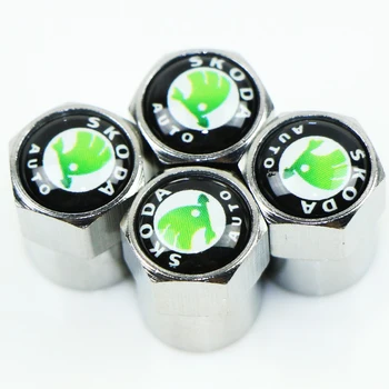 

Car Styling Auto Emblem metal Cap Case For Skoda Octavia A5 A7 RS Fabia Superb Car-Styling Badge Accessories 4pcs