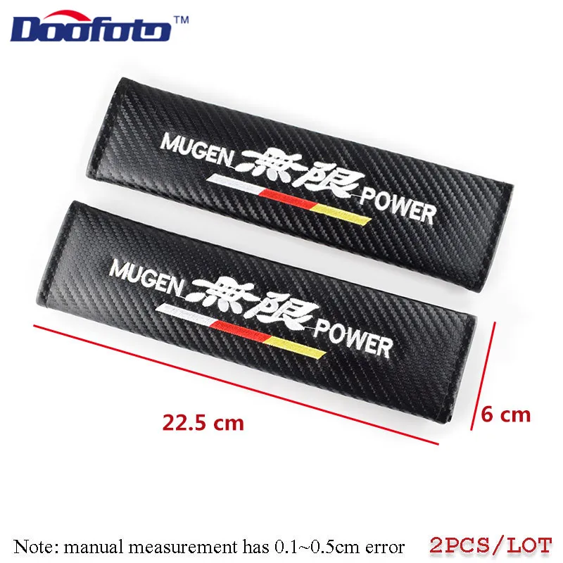 Чехол для ремня безопасности автомобиля Doofoto для Honda Mugen power Civic, Accord, сrv HRV Jazz аксессуары из углеродного волокна для укладки защиты плеч