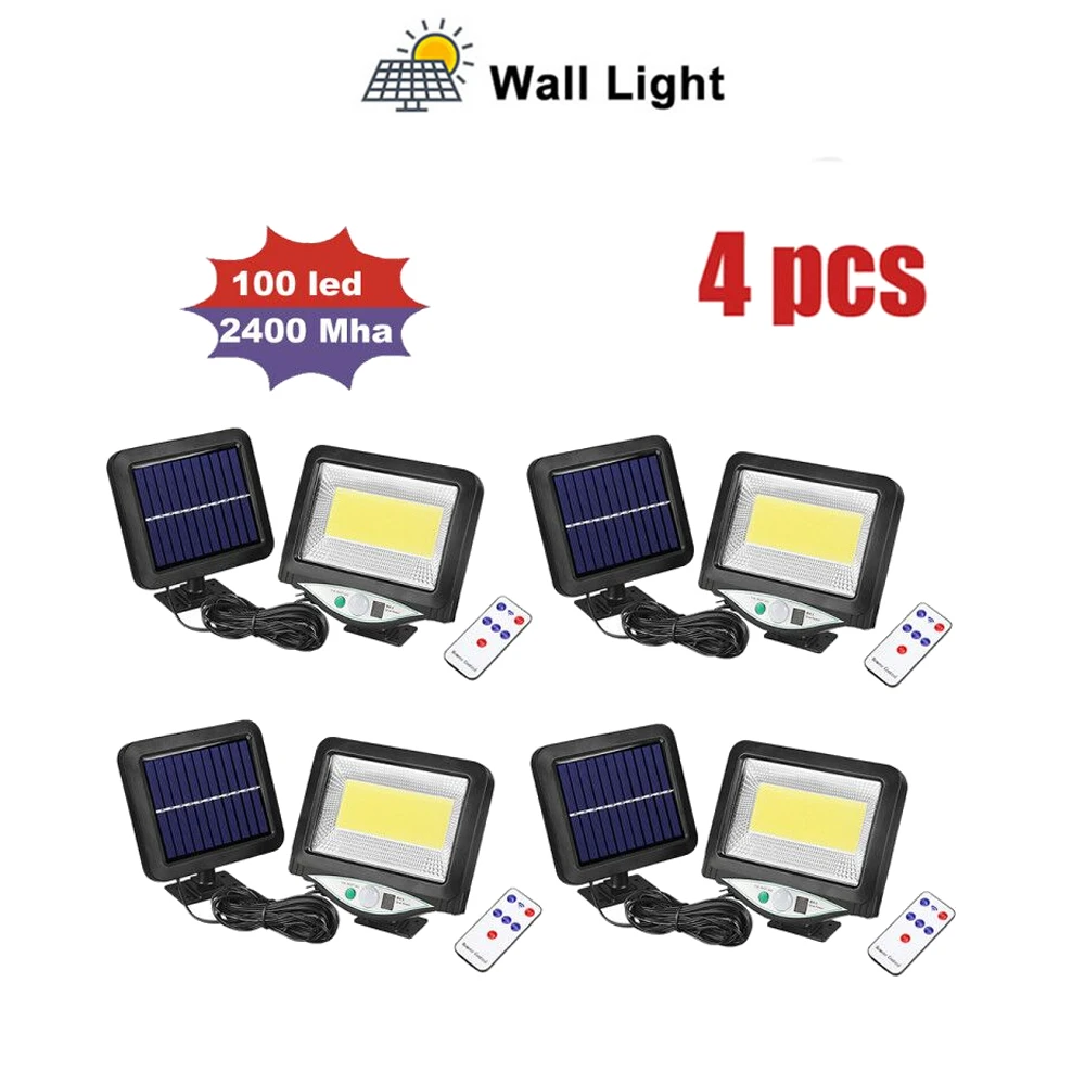 

LED Solar Light PIR Motion Sensor Waterproof Outdoors Garden Solar Power Light Street Wall Lighting Lamp remote 3 modes seperabl
