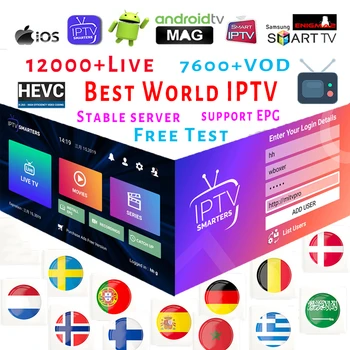 

IPTV Smarters Pro 1 Year World IPTV Spain Arabic German Portugal Subscription IPTV Sweden Denmark Albania Europe M3u IP TV Code