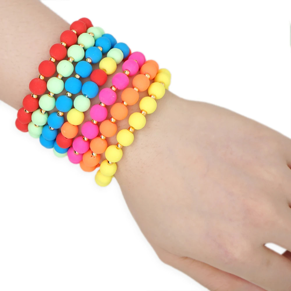

GO2BOHO 2020 New Colorful 8mm Beads Bracelet For Women Summer Handmade Bracelets Jewelry Multicolor Beads Pulseras Mujer Moda