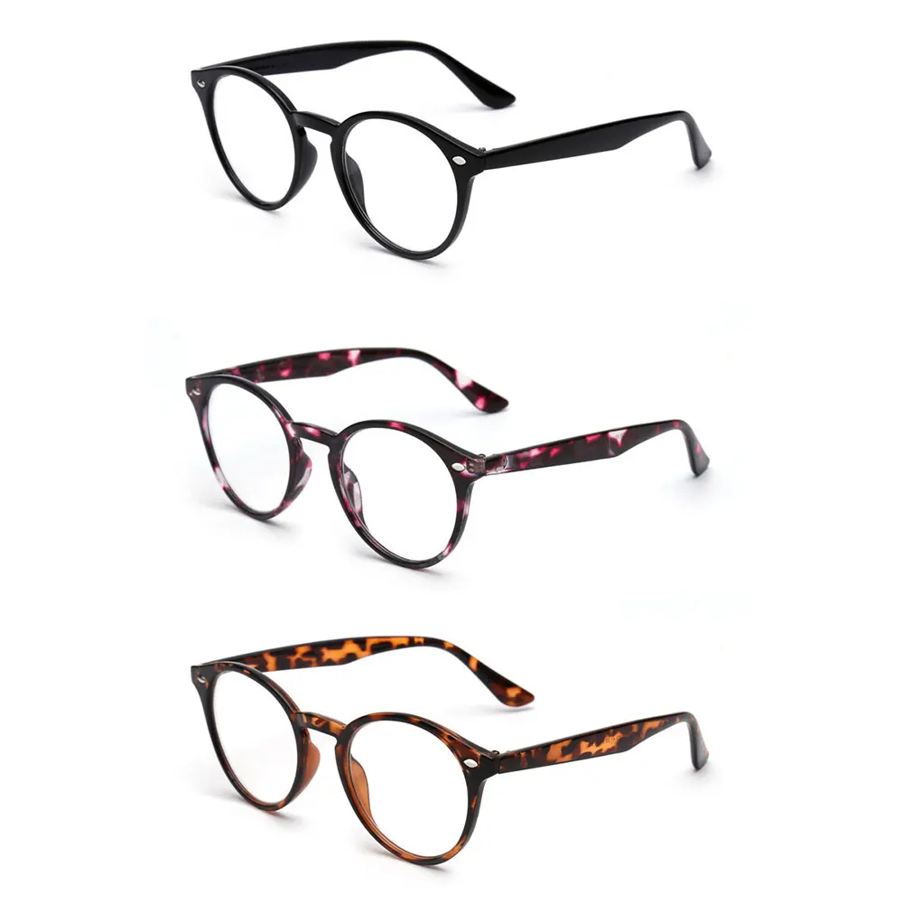 JM 3pcs/set Vintage Round Reading Glasses Women Men Magnifier Presbyopic Diopter | Аксессуары для одежды
