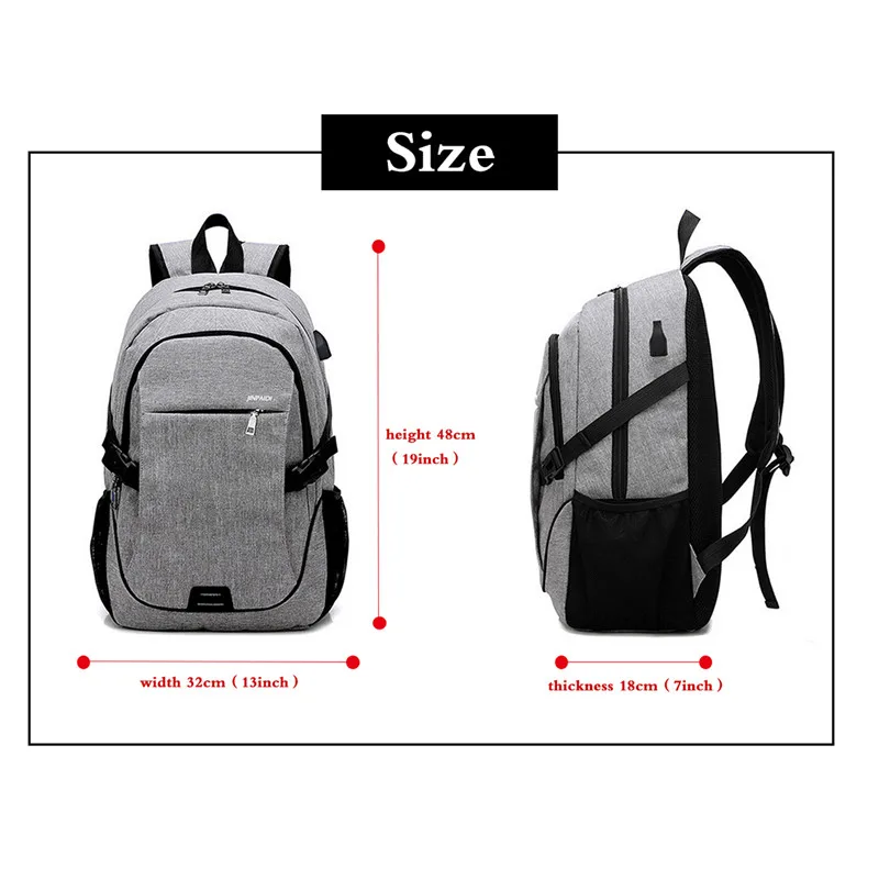 Adputent Usb рюкзак для ноутбука, школьная сумка, рюкзак, Противоугонный мужской рюкзак для путешествий, рюкзак для отдыха, Mochila