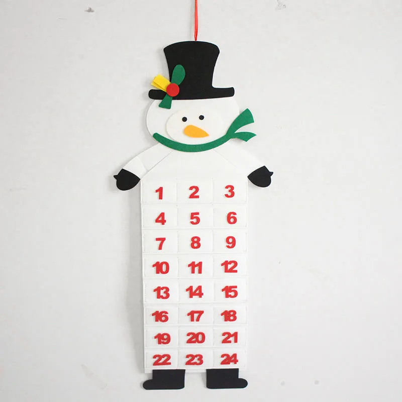 Christmas Felt Countdown Advent Calendar Xmas Decor Creative Wall Hanging Ornaments Family Home Decorations Calendar Baubles