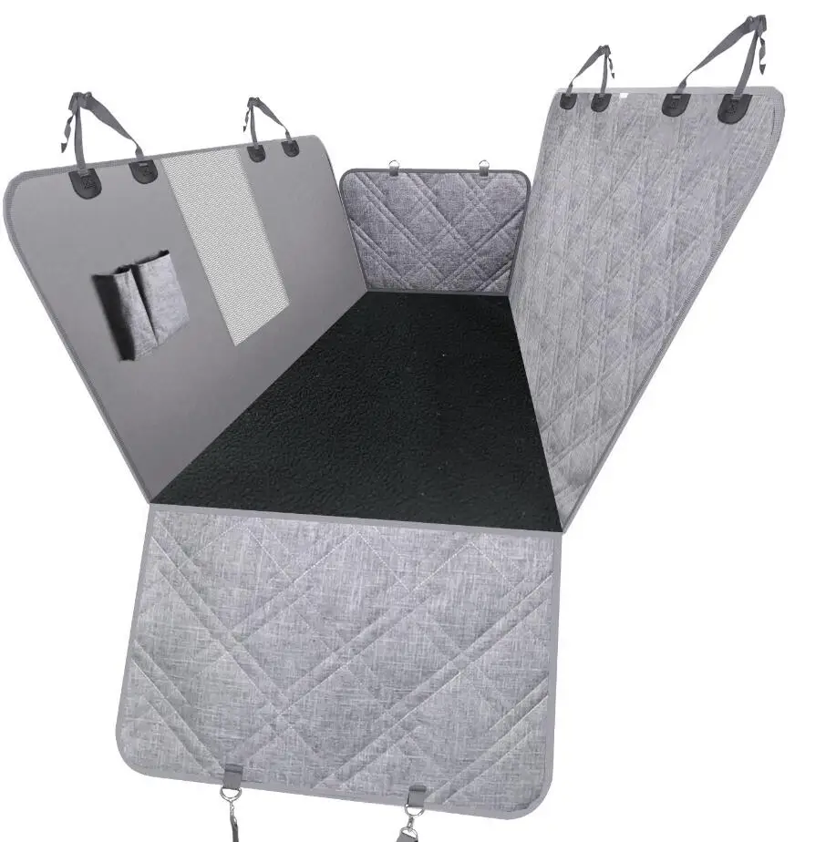 gray 2pockets Чехол для автомобильного сиденья, водонепроницаемая сумка для питомца, собаки, кошки, переноска, рюкзак, коврик для автомобиля, гамак, корзина, защита для домашних животных, сумка для переноски, чехлы - Цвет: gray 2pockets