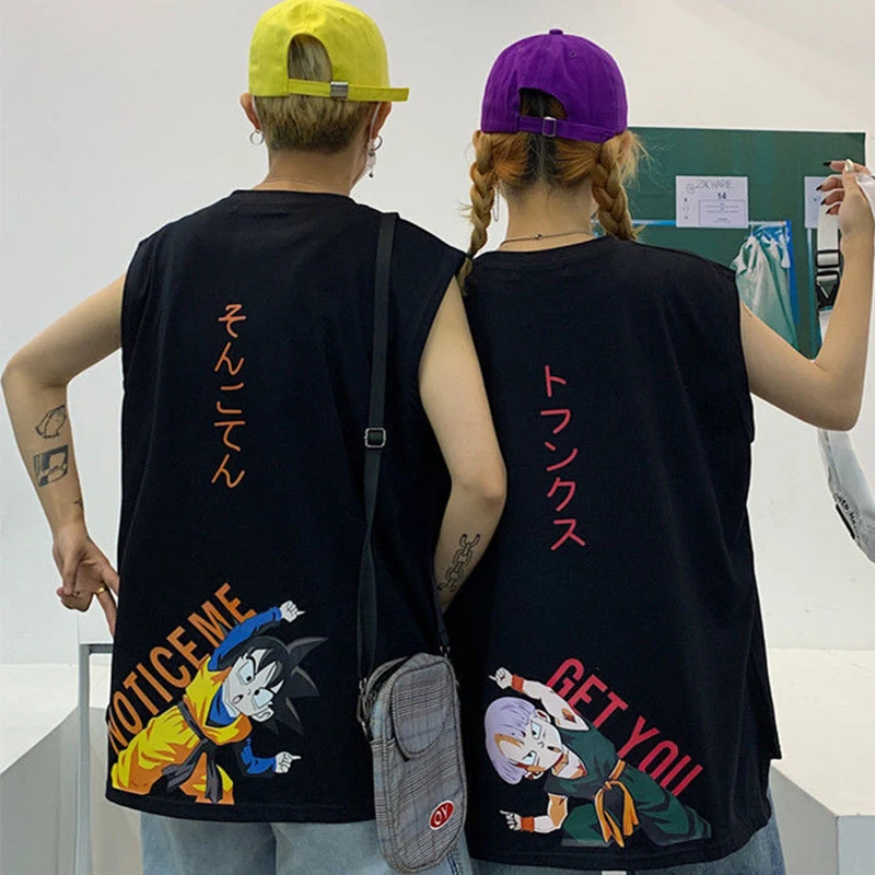 Футболка женская с мультяшным принтом модная тенниска без рукавов Повседневная