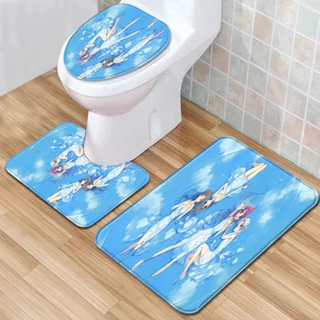 

Cartoon Bathroom Mat Three-Piece Bathroom Carpet Toilet Mat Set Door Mat Bathroom Non-Slip Mat Spot