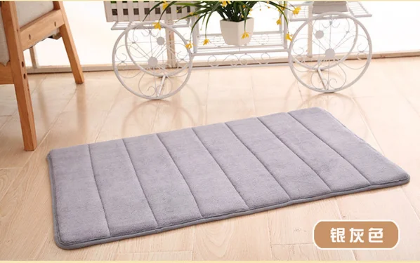 Silver Grey 40*60 см коврик для ванной комнаты влагопоглащающая поверхность ворсистый коврик пены памяти коврик для ванной комнаты кухонный пол tapis salle de bain - Цвет: Silver Grey