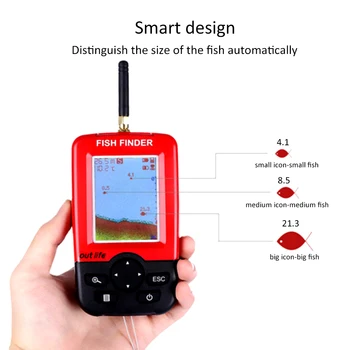 

Smart Fish Finder Sonar Sensor Fishfinder 100M Wire-less Fishing Finder LCD Display Multifunctional Practical Fishing Equipment