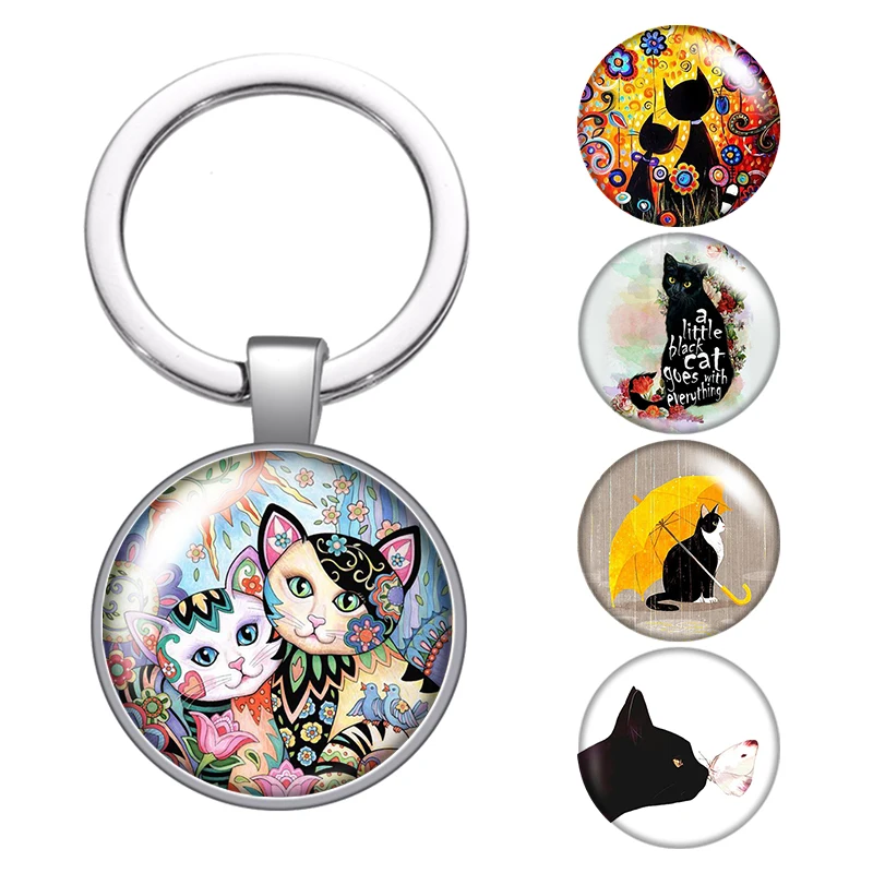 Beauty Love pes glass cabochon keychain Bag Car key chain Ring Holder Charms silver color keychains Men Women Gifts | Украшения и