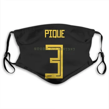 

Face Mask Spain Pique Number 3 Fans Footballer Goal The New Russia World Match Cup Sporty Jersey Newest Summer Print Diy Masks