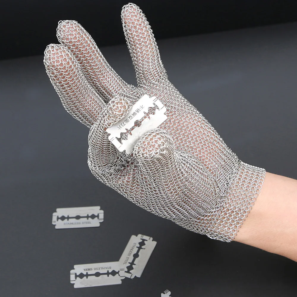 Protective Stainless Steel Mesh Glove Anit-cut Knife Resistant Chain Mail Protective Glove For Kitchen Butcher Working