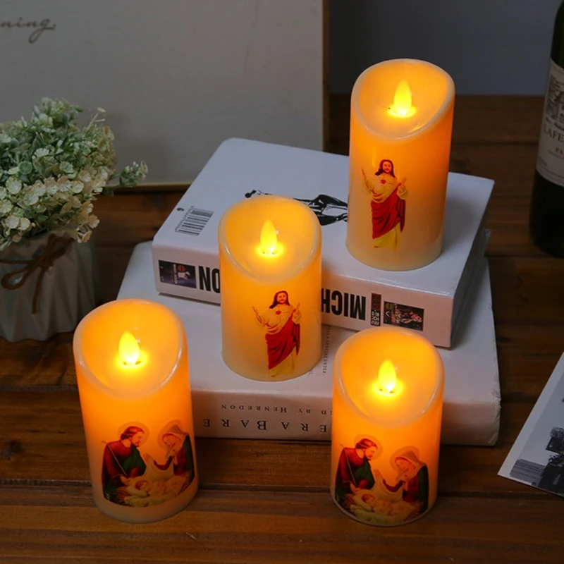 Spiritual LED Flameless Tealight Candle - Romantic Battery-Operated Pillar Lamp