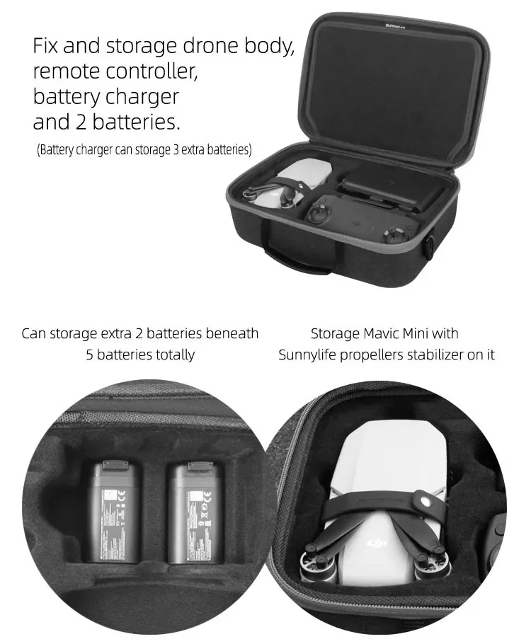 Sunnylife для DJI Mavic Mini Drone портативный чехол на плечо сумка комбо коробка дистанционное управление Сумочка Квадрокоптер аксессуары