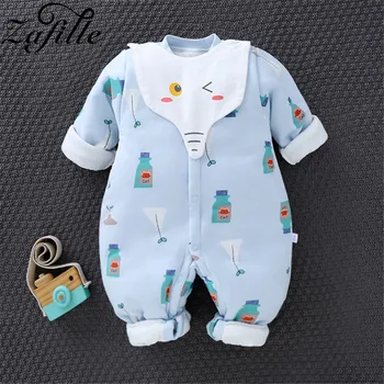 

ZAFILLE 2020 Baby Rompers Pure Cotton Warm Single Breasted Cartoon Fruit Print Jumpsuit For Baby Girl Boy Unisex Newborn Rompers