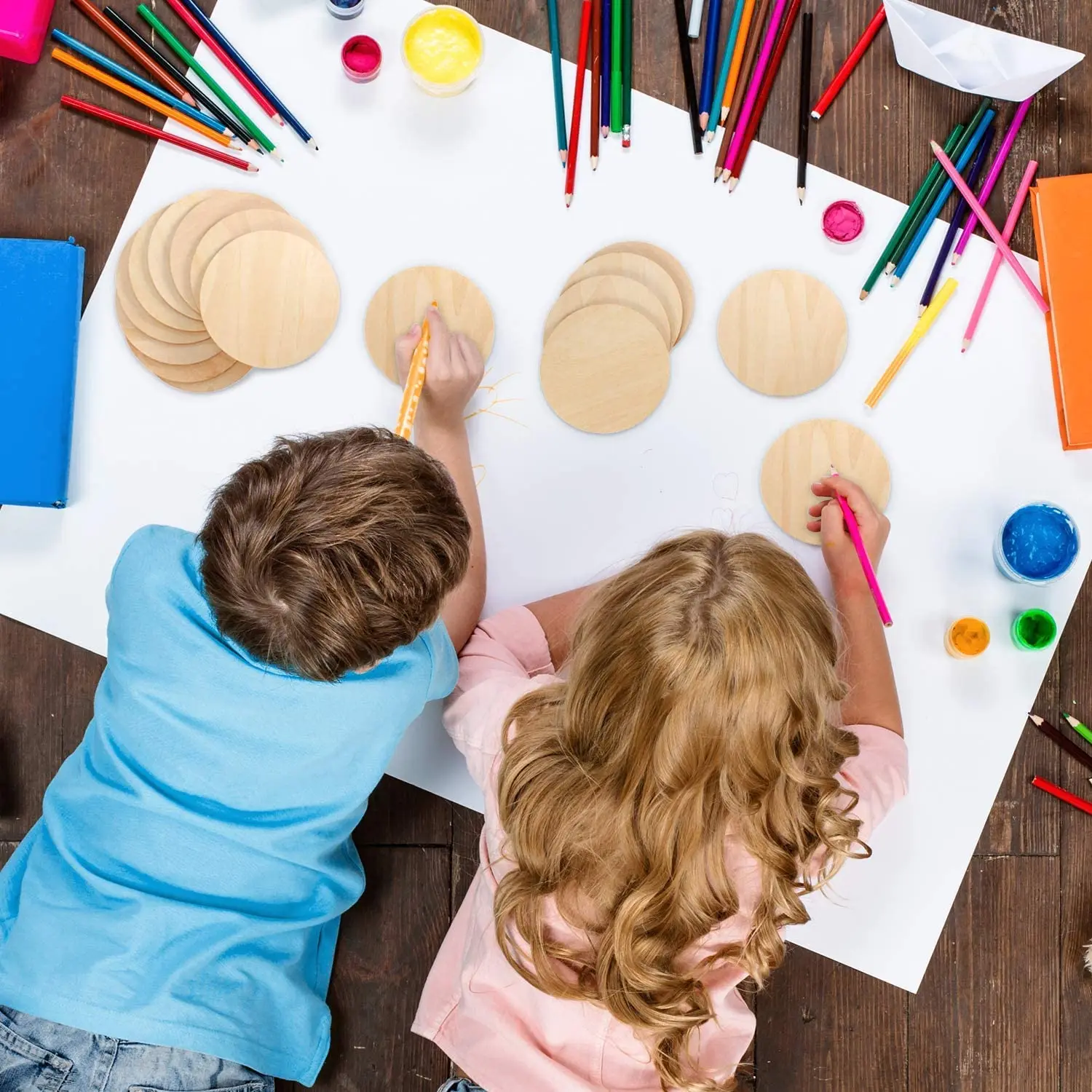 Description Picture 5 of item2-100Pcs Unfinished Natural Wooden Round Wood Slices 1cm-10cm DIY Craft Wedding Birthday Discs for Christmas Ornament Decor