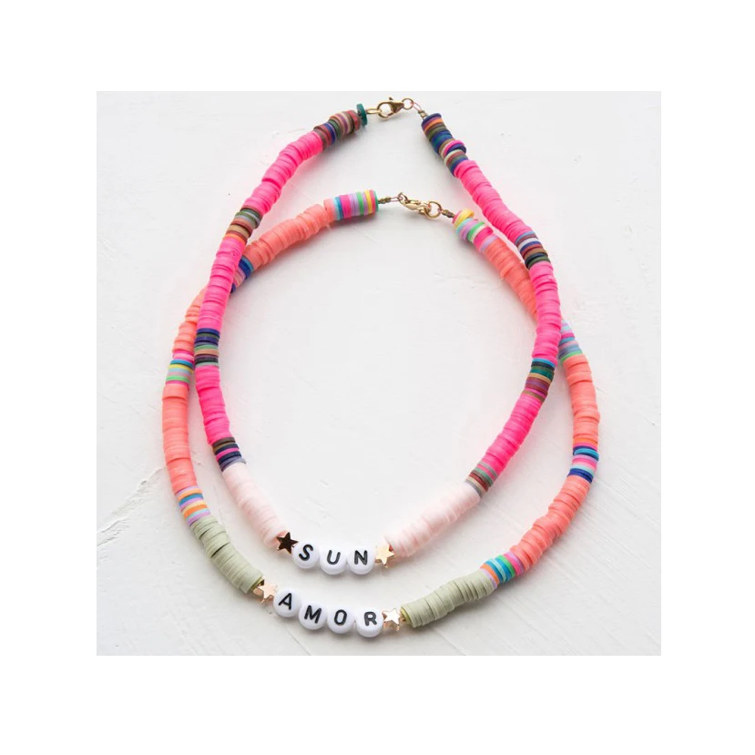 DIY письмо amore boho чокер VERKLARING KETTING 2020 Nieuwe Siliconen Disc Goldbach Rozemarijn HEISHI ожерелье женское